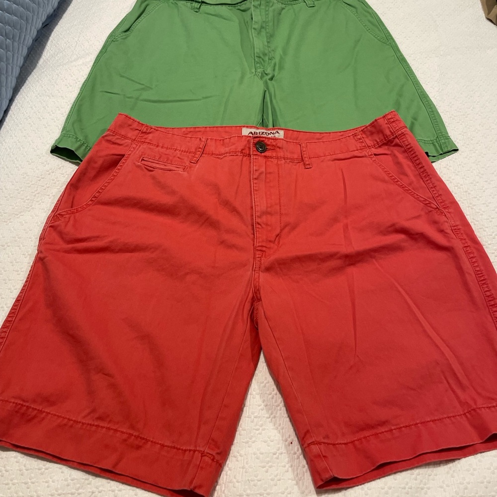 Men’s size 38 flat front shorts, 2 pairs